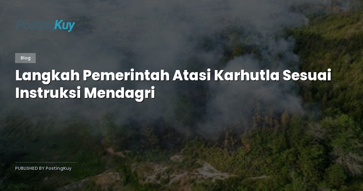 Langkah Pemerintah Atasi Karhutla Sesuai Instruksi Mendagri
