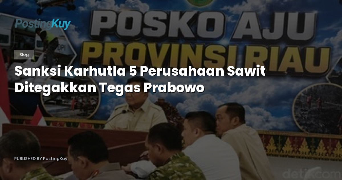 Sanksi Karhutla 5 Perusahaan Sawit Ditegakkan Tegas Prabowo
