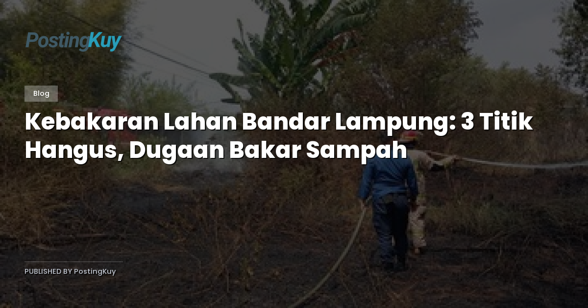 Kebakaran Lahan Bandar Lampung: 3 Titik Hangus, Dugaan Bakar Sampah