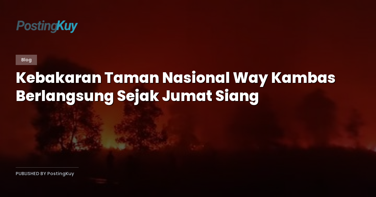 Kebakaran Taman Nasional Way Kambas Berlangsung Sejak Jumat Siang