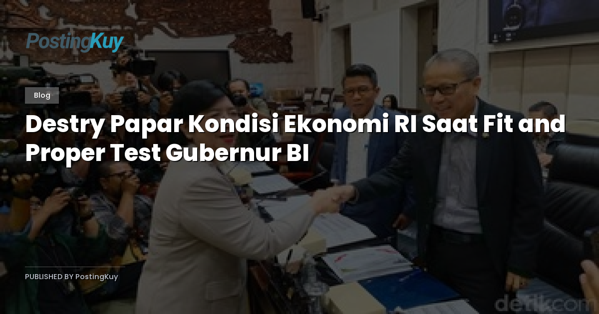 Destry Papar Kondisi Ekonomi RI Saat Fit and Proper Test Gubernur BI