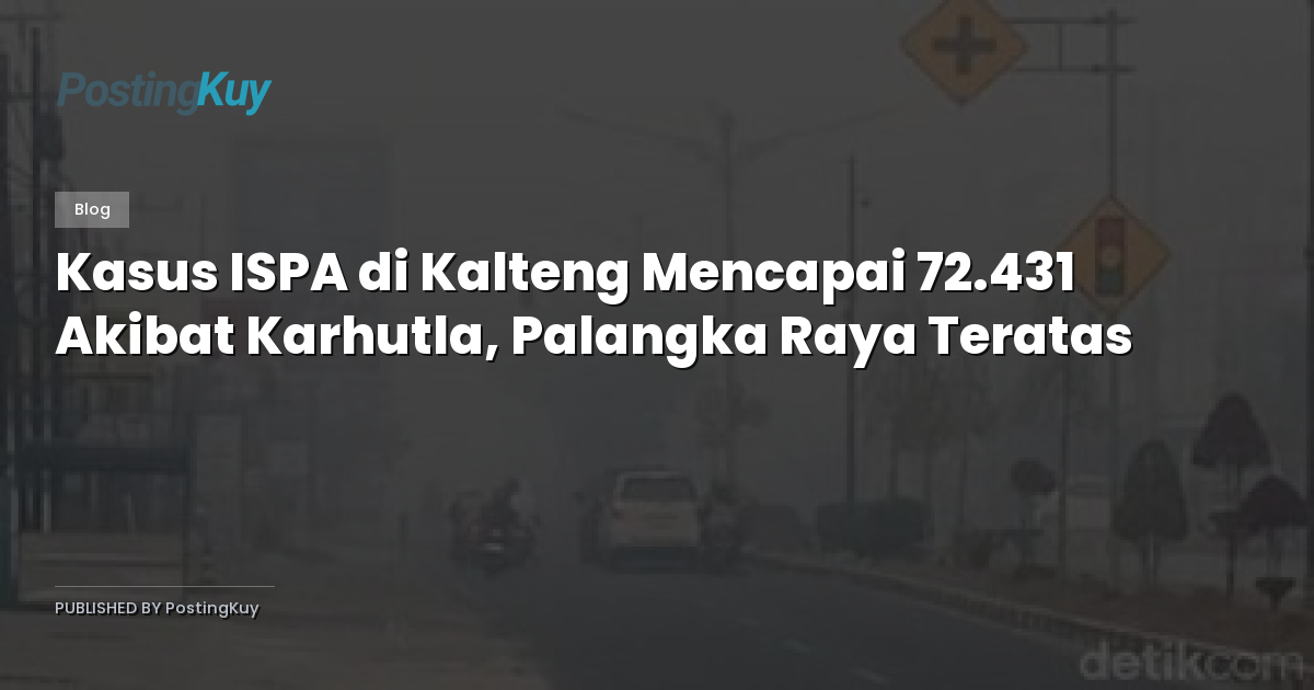 Kasus ISPA di Kalteng Mencapai 72.431 Akibat Karhutla, Palangka Raya Teratas