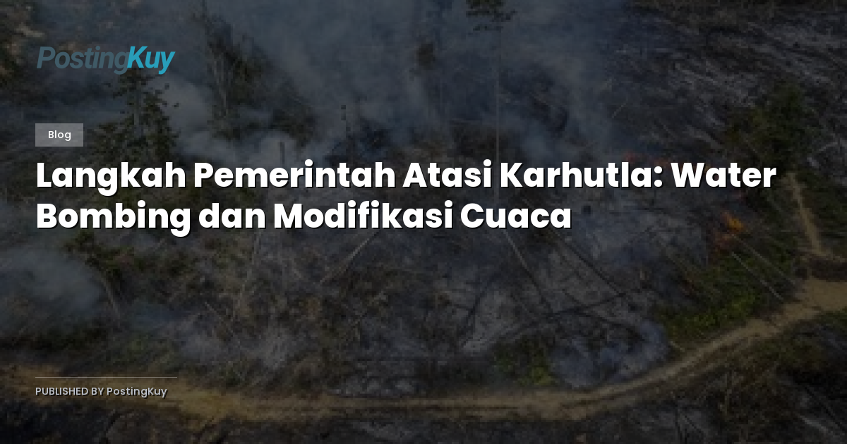 Langkah Pemerintah Atasi Karhutla: Water Bombing dan Modifikasi Cuaca