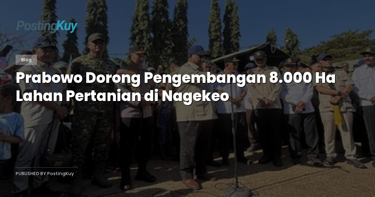 Prabowo Dorong Pengembangan 8.000 Ha Lahan Pertanian di Nagekeo