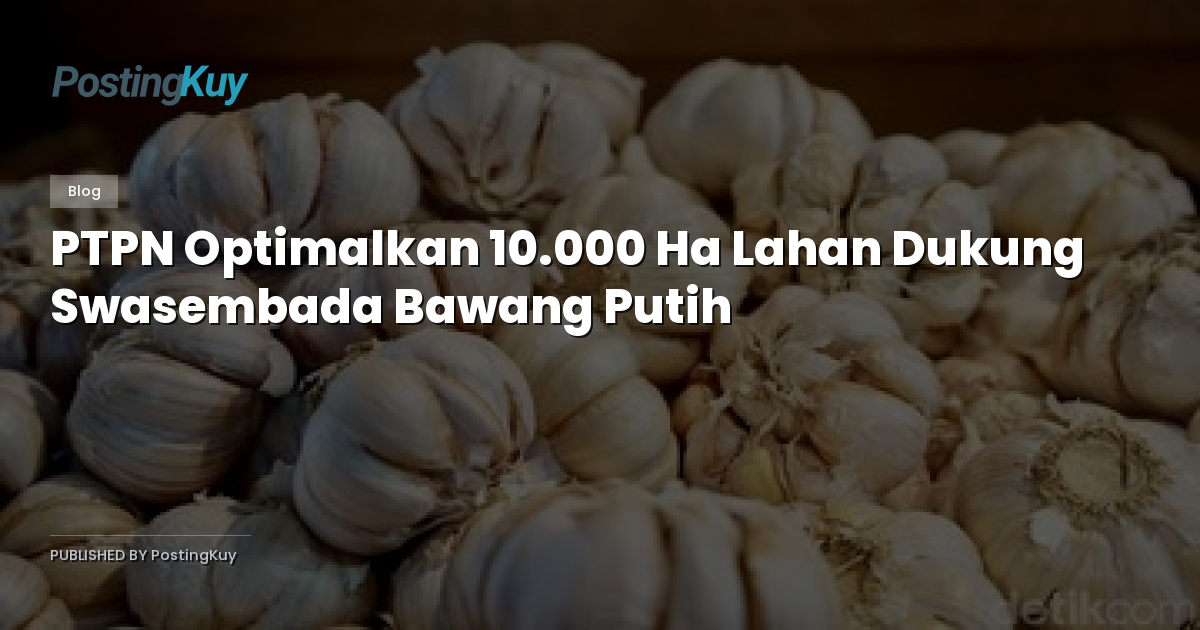 PTPN Optimalkan 10.000 Ha Lahan Dukung Swasembada Bawang Putih