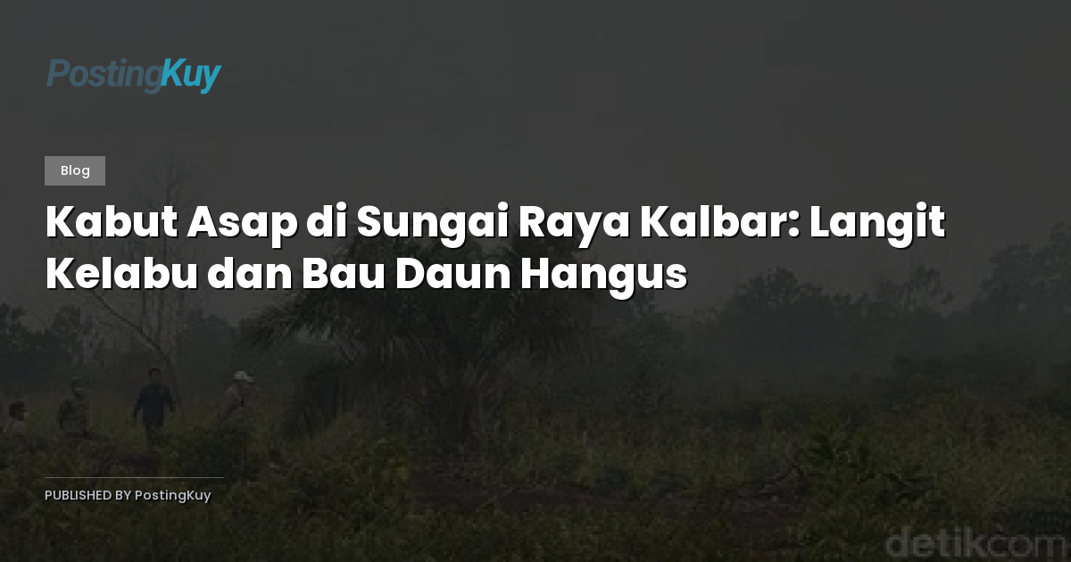 Kabut Asap di Sungai Raya Kalbar: Langit Kelabu dan Bau Daun Hangus
