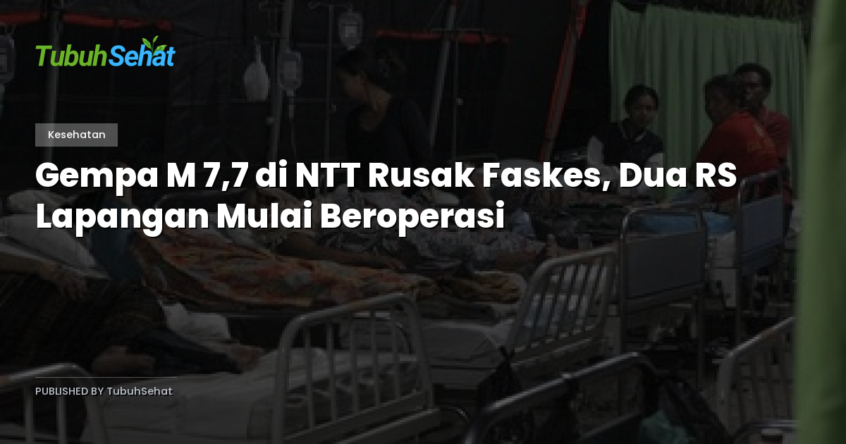 Gempa M 7,7 di NTT Rusak Faskes, Dua RS Lapangan Mulai Beroperasi