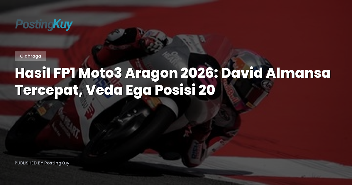 Hasil FP1 Moto3 Aragon 2026: David Almansa Tercepat, Veda Ega Posisi 20