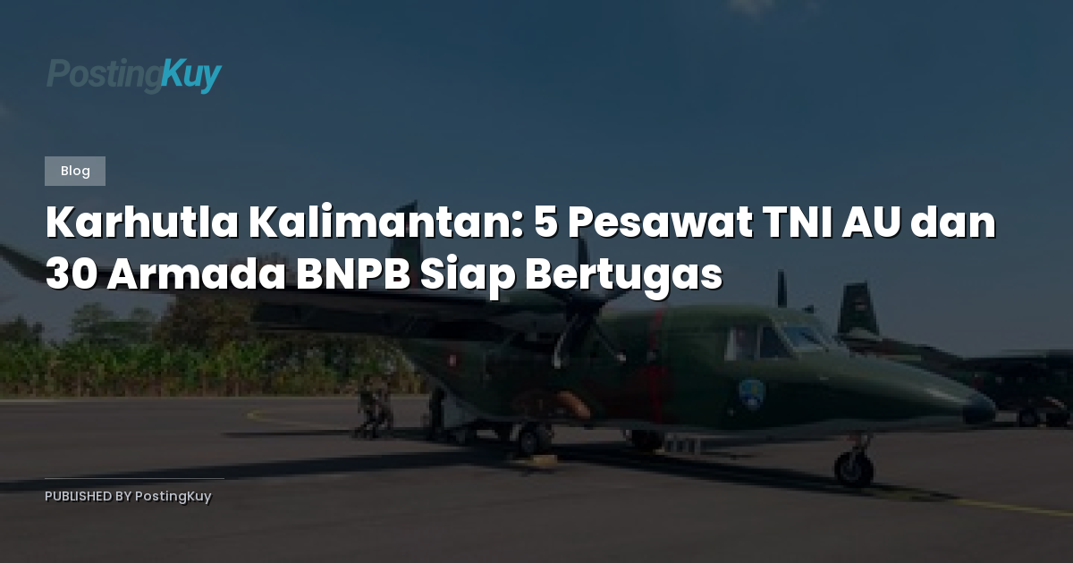 Karhutla Kalimantan: 5 Pesawat TNI AU dan 30 Armada BNPB Siap Bertugas