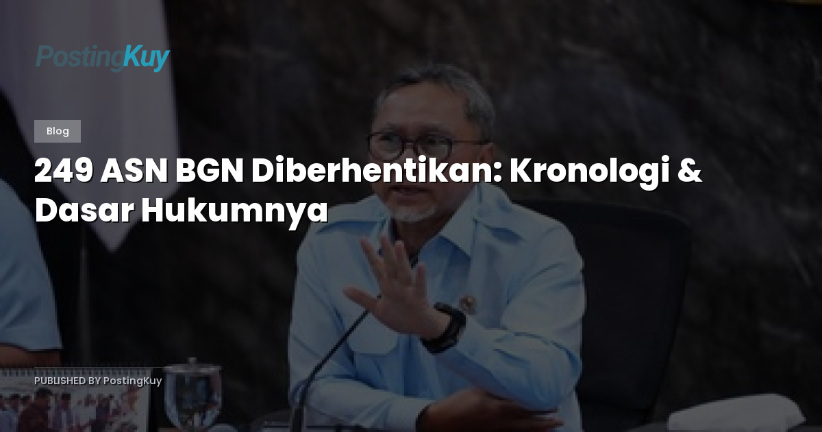 249 ASN BGN Diberhentikan: Kronologi & Dasar Hukumnya