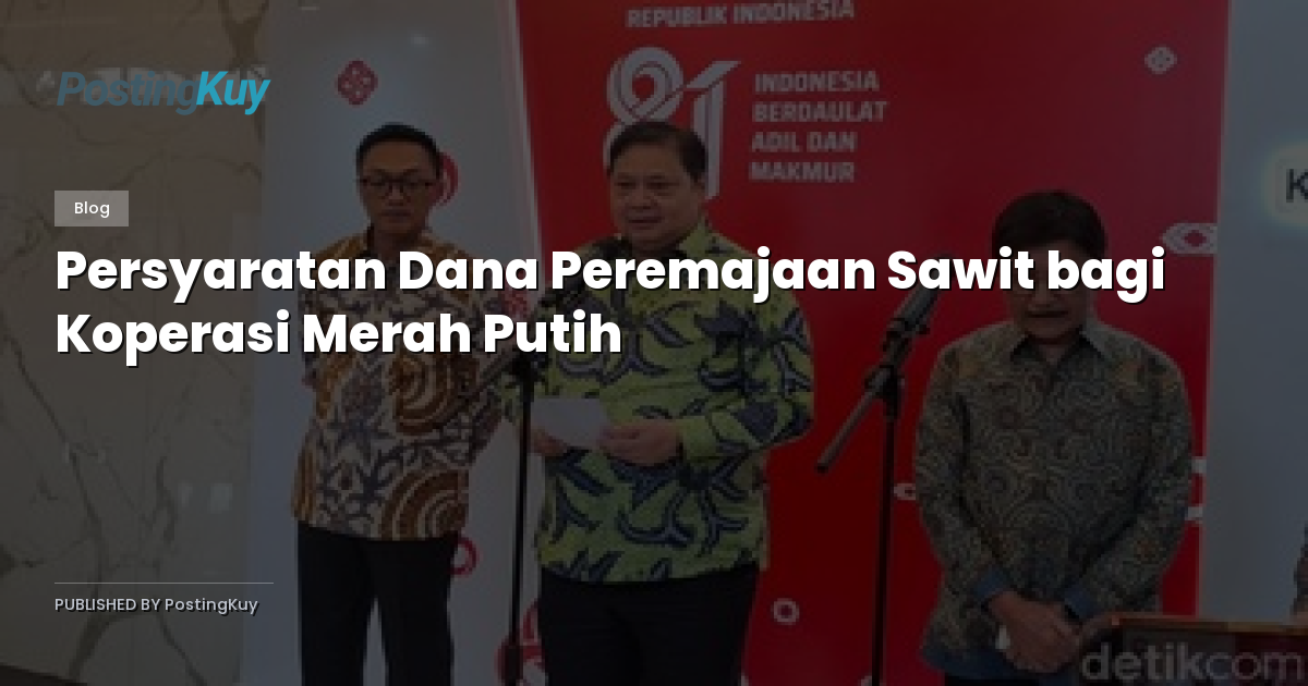 Persyaratan Dana Peremajaan Sawit bagi Koperasi Merah Putih
