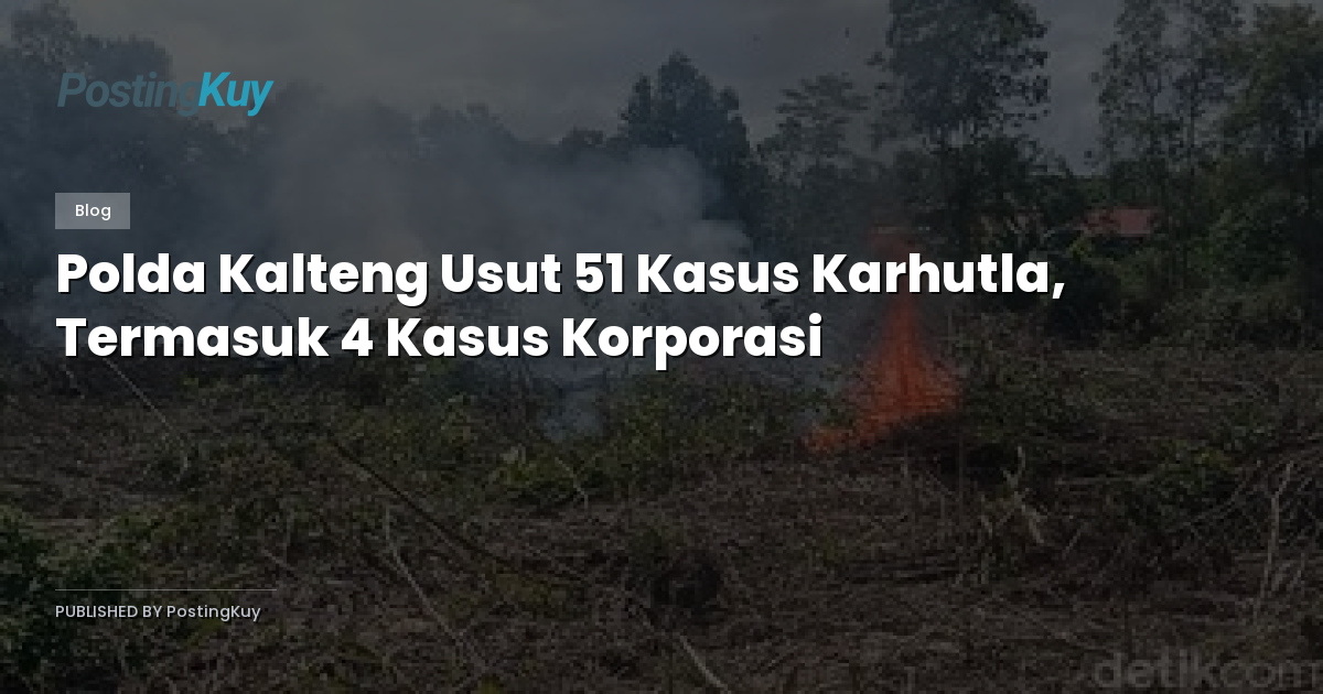 Polda Kalteng Usut 51 Kasus Karhutla, Termasuk 4 Kasus Korporasi