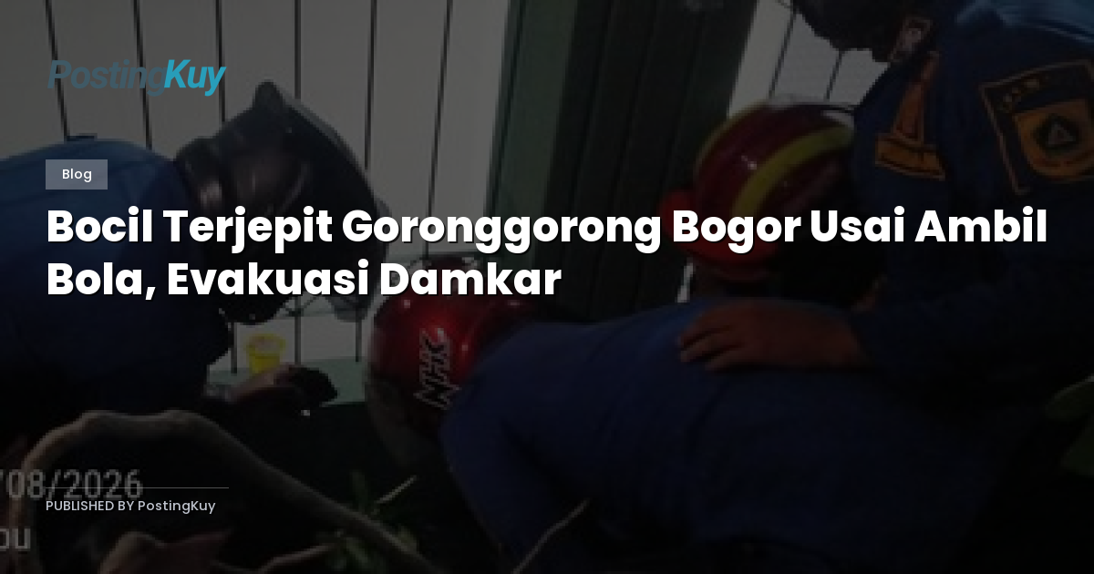 Bocil Terjepit Goronggorong Bogor Usai Ambil Bola, Evakuasi Damkar