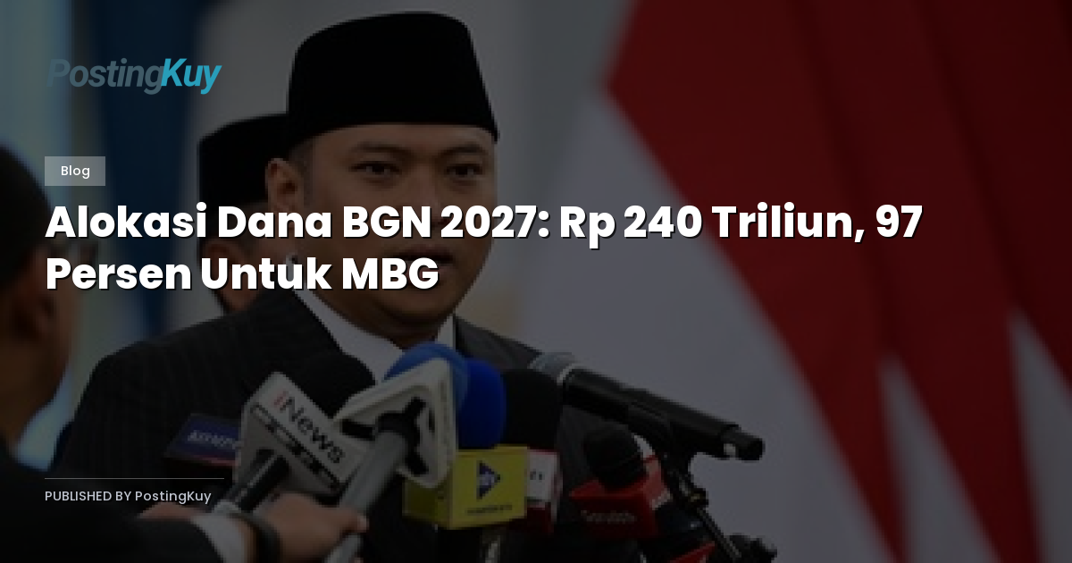 Alokasi Dana BGN 2027: Rp 240 Triliun, 97 Persen Untuk MBG