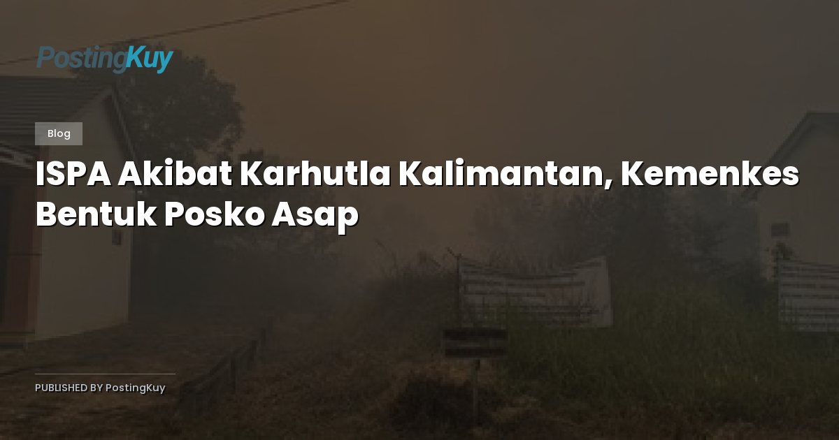 ISPA Akibat Karhutla Kalimantan, Kemenkes Bentuk Posko Asap