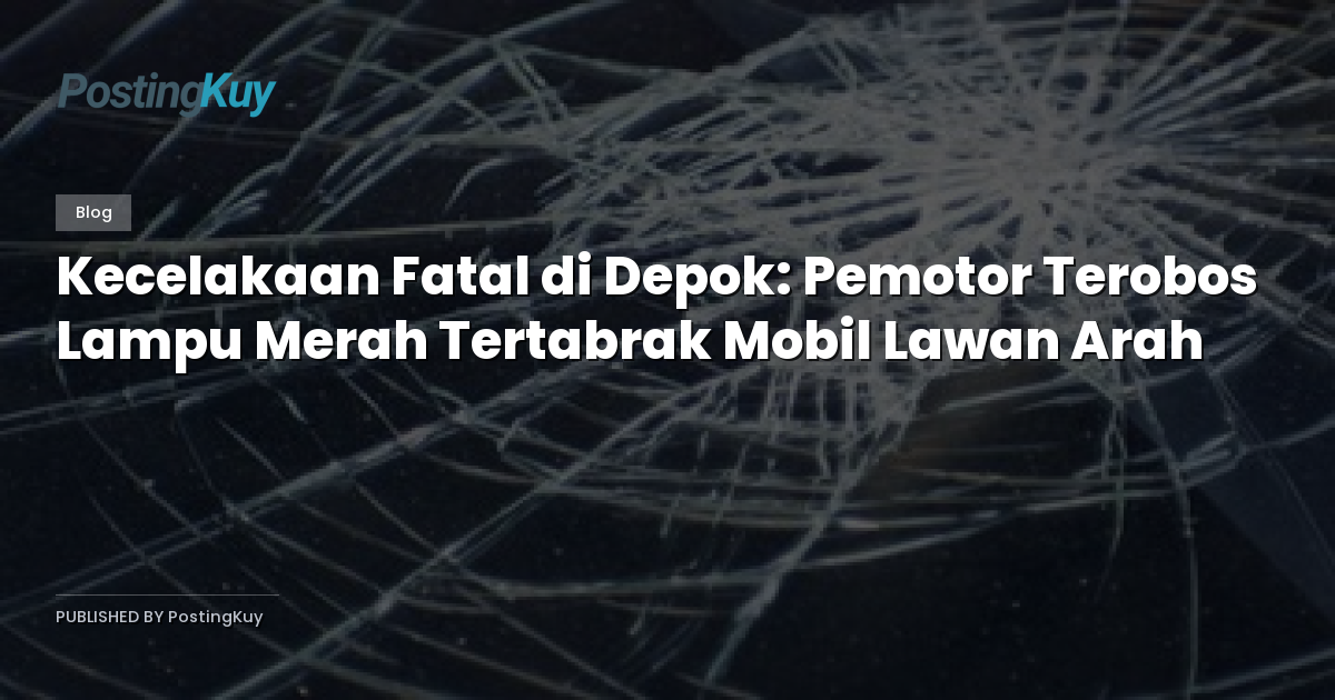 Kecelakaan Fatal di Depok: Pemotor Terobos Lampu Merah Tertabrak Mobil Lawan Arah