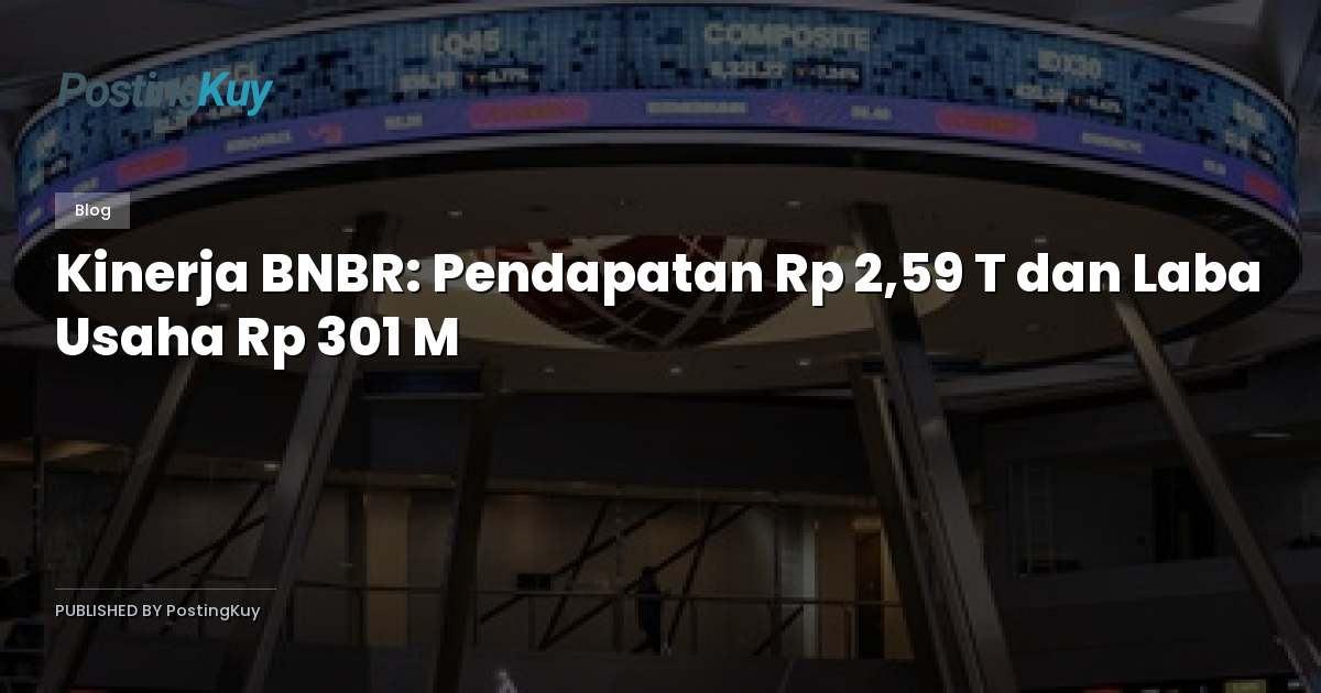 Kinerja BNBR: Pendapatan Rp 2,59 T dan Laba Usaha Rp 301 M