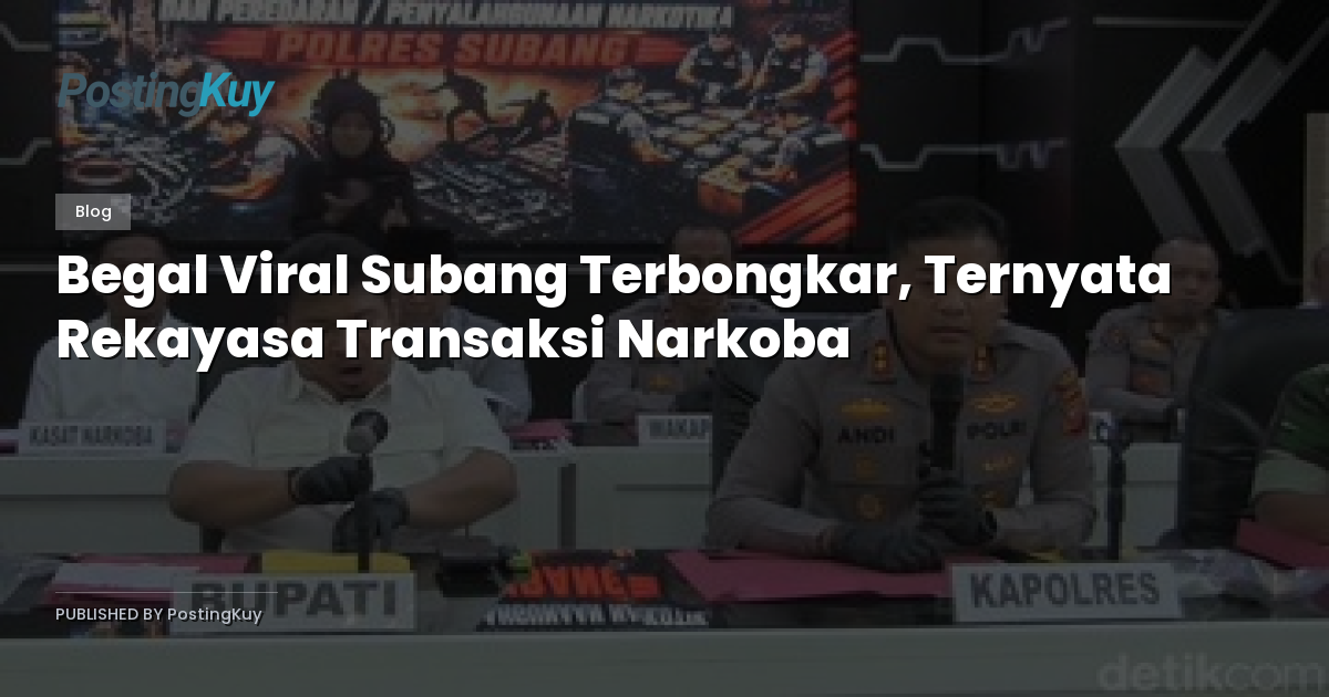 Begal Viral Subang Terbongkar, Ternyata Rekayasa Transaksi Narkoba
