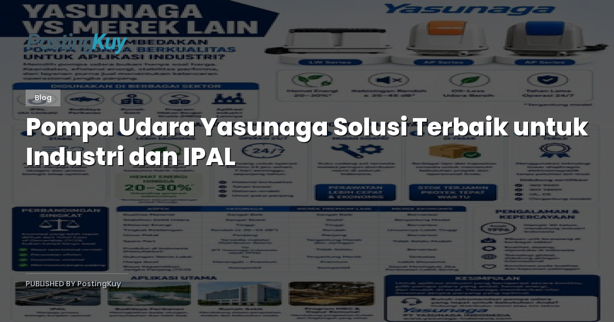 Pompa Udara Yasunaga Solusi Terbaik untuk Industri dan IPAL