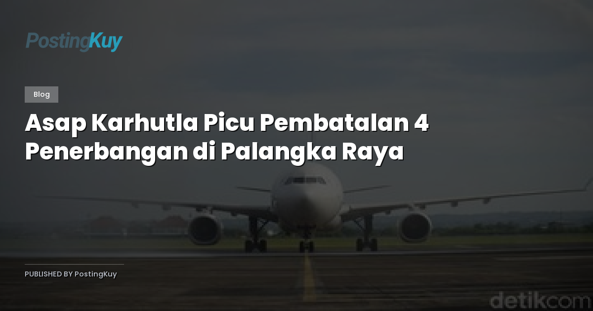 Asap Karhutla Picu Pembatalan 4 Penerbangan di Palangka Raya