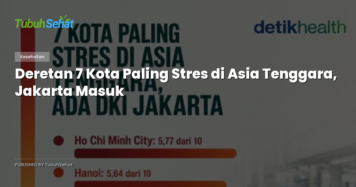 Deretan 7 Kota Paling Stres di Asia Tenggara, Jakarta Masuk