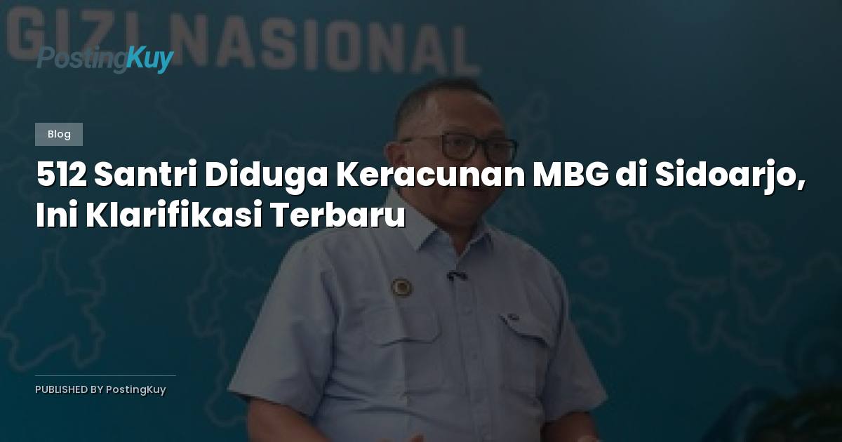 512 Santri Diduga Keracunan MBG di Sidoarjo, Ini Klarifikasi Terbaru