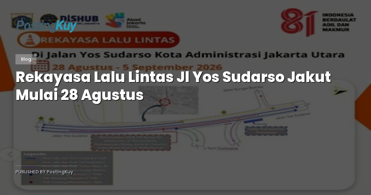Rekayasa Lalu Lintas Jl Yos Sudarso Jakut Mulai 28 Agustus