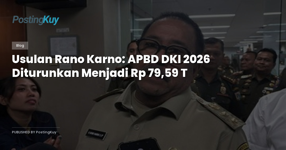 Usulan Rano Karno: APBD DKI 2026 Diturunkan Menjadi Rp 79,59 T