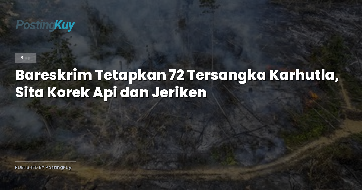 Bareskrim Tetapkan 72 Tersangka Karhutla, Sita Korek Api dan Jeriken