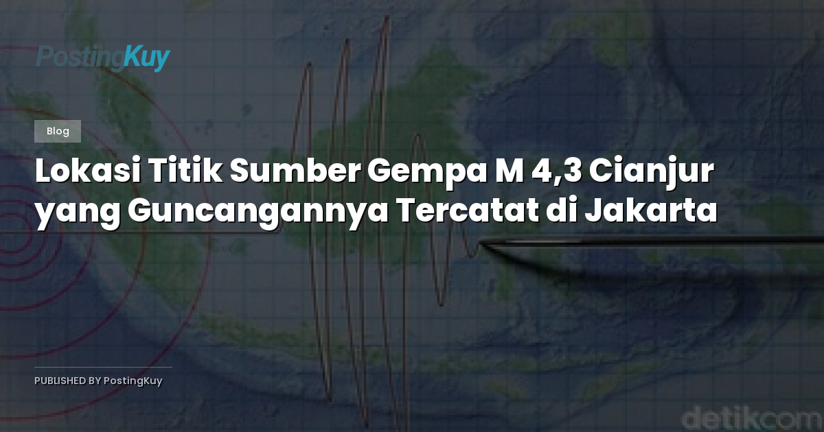 Lokasi Titik Sumber Gempa M 4,3 Cianjur yang Guncangannya Tercatat di Jakarta