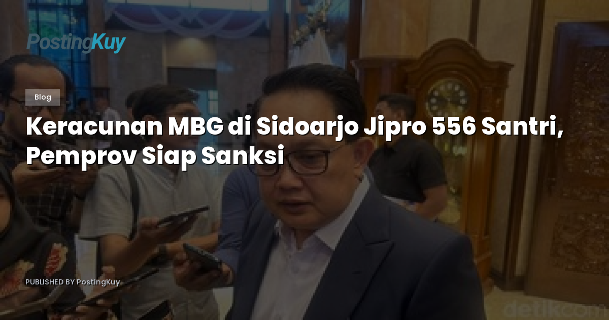 Keracunan MBG di Sidoarjo Jipro 556 Santri, Pemprov Siap Sanksi