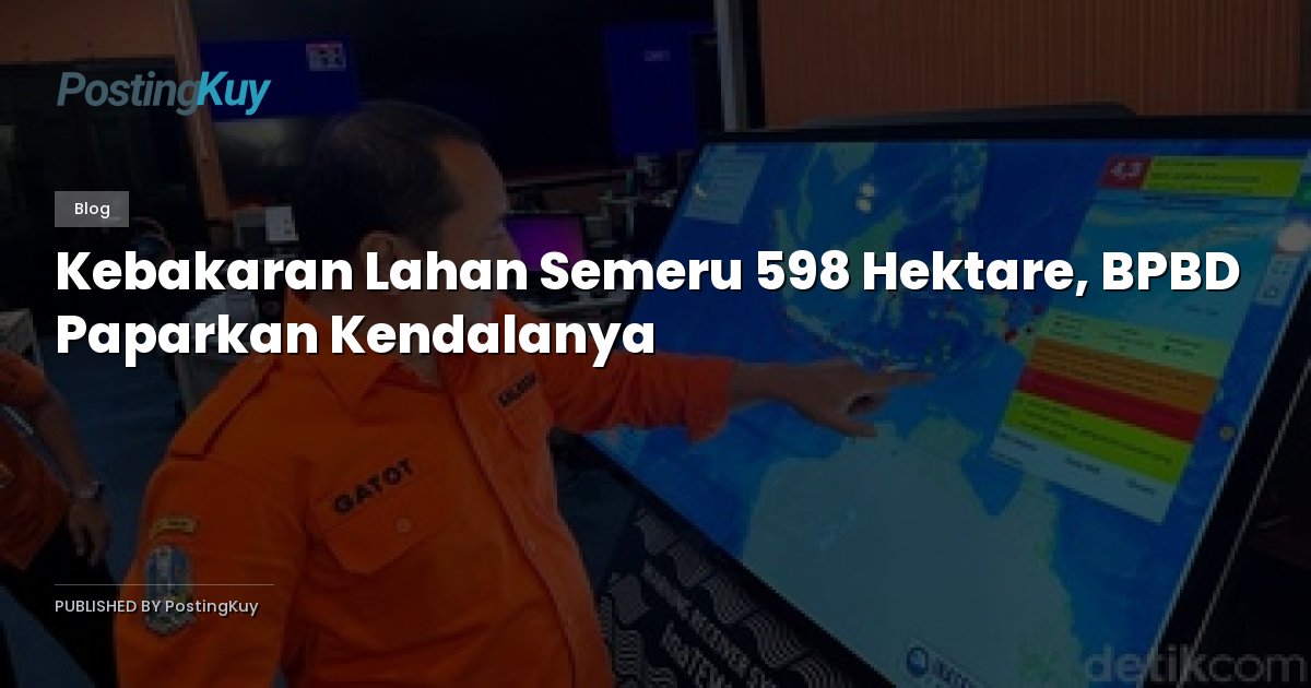 Kebakaran Lahan Semeru 598 Hektare, BPBD Paparkan Kendalanya