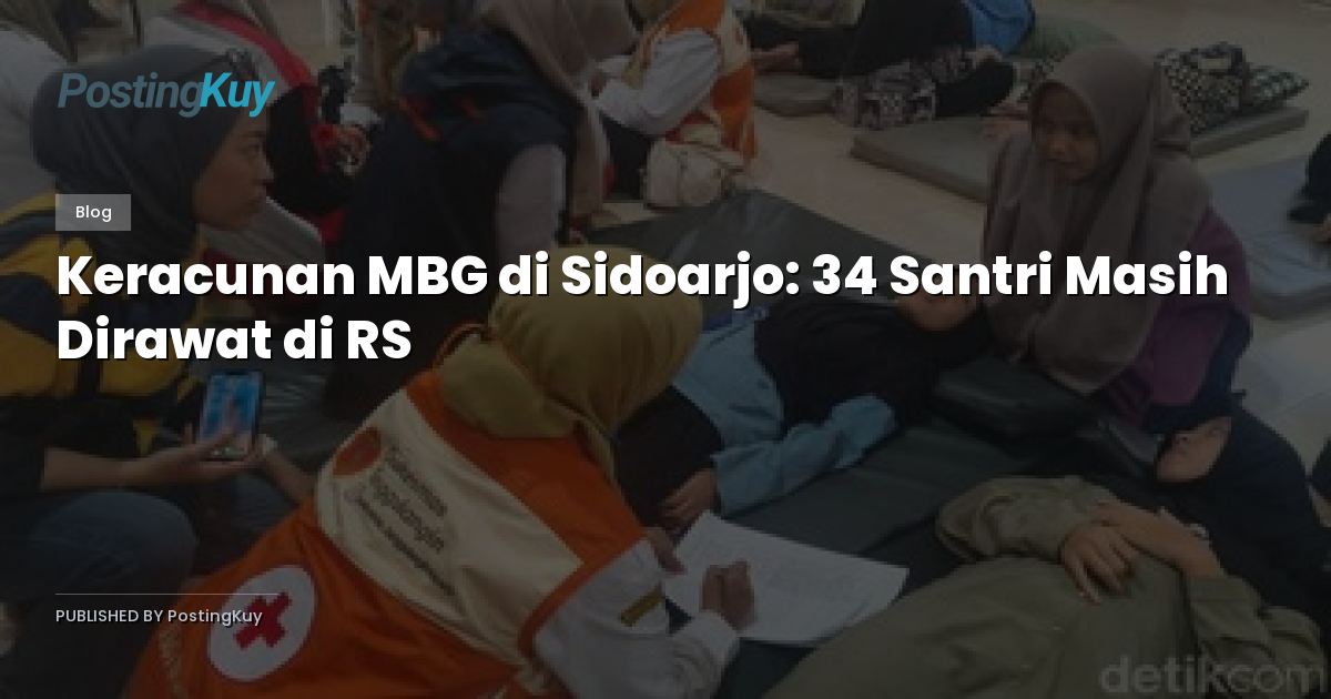 Keracunan MBG di Sidoarjo: 34 Santri Masih Dirawat di RS