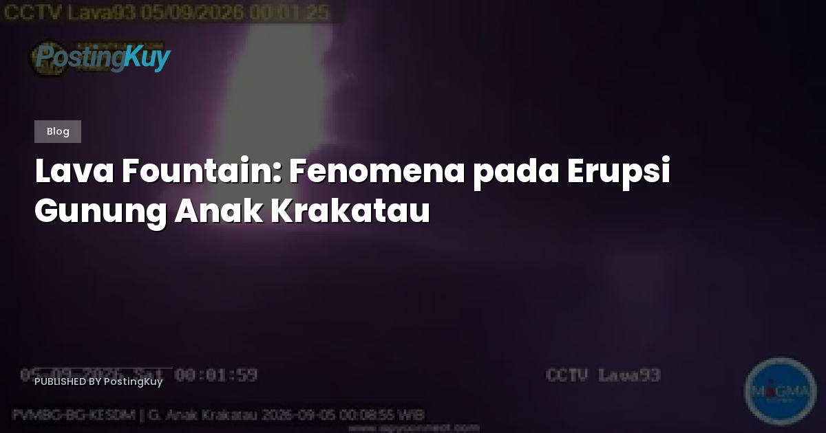 Lava Fountain: Fenomena pada Erupsi Gunung Anak Krakatau