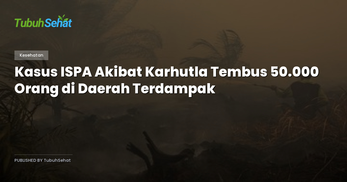 Kasus ISPA Akibat Karhutla Tembus 50.000 Orang di Daerah Terdampak