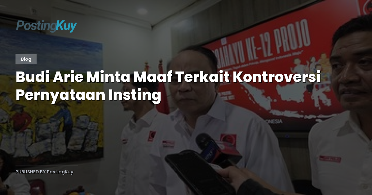 Budi Arie Minta Maaf Terkait Kontroversi Pernyataan Insting