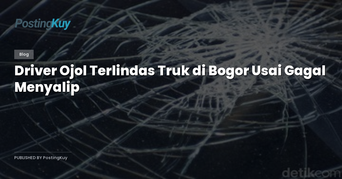 Driver Ojol Terlindas Truk di Bogor Usai Gagal Menyalip
