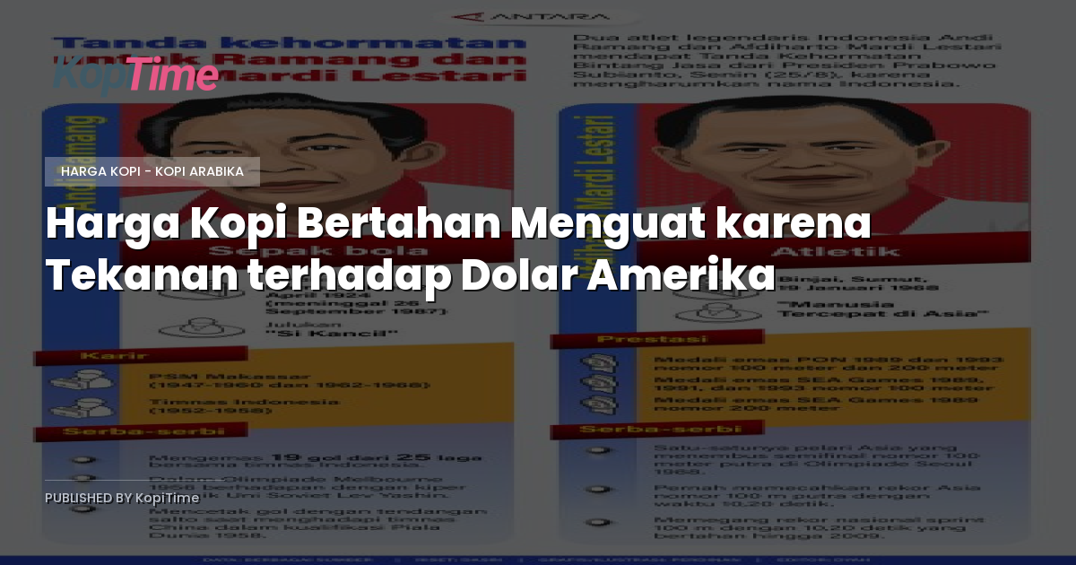 Harga Kopi Bertahan Menguat karena Tekanan terhadap Dolar Amerika