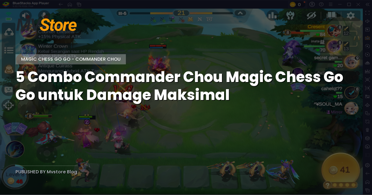 5 Combo Commander Chou Magic Chess Go Go untuk Damage Maksimal