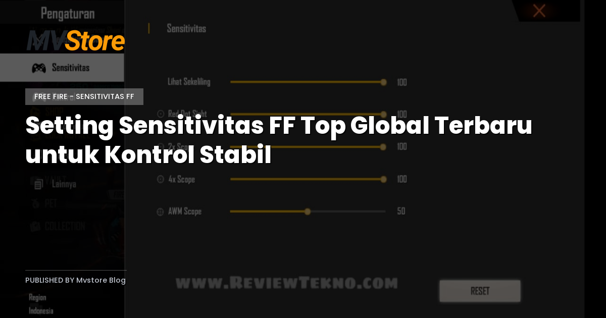 Setting Sensitivitas FF Top Global Terbaru untuk Kontrol Stabil