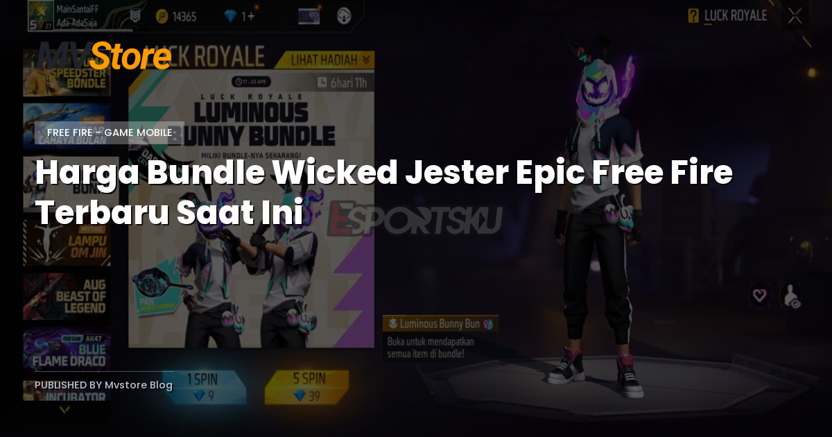 Harga Bundle Wicked Jester Epic Free Fire Terbaru Saat Ini