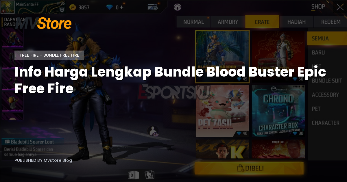 Info Harga Lengkap Bundle Blood Buster Epic Free Fire