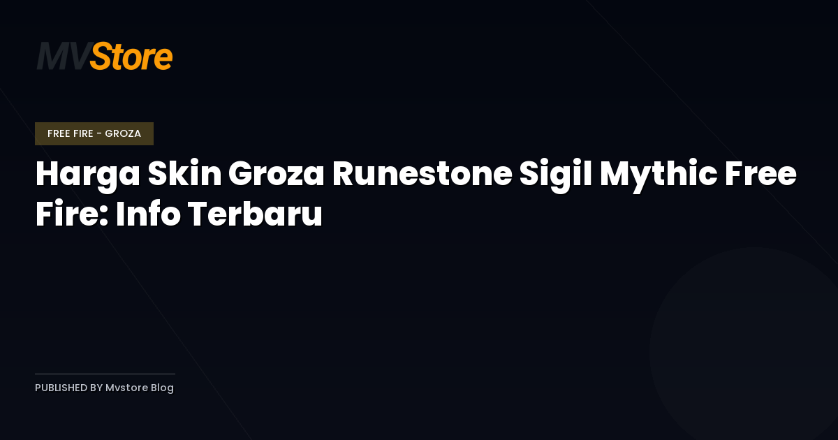 Harga Skin Groza Runestone Sigil Mythic Free Fire: Info Terbaru