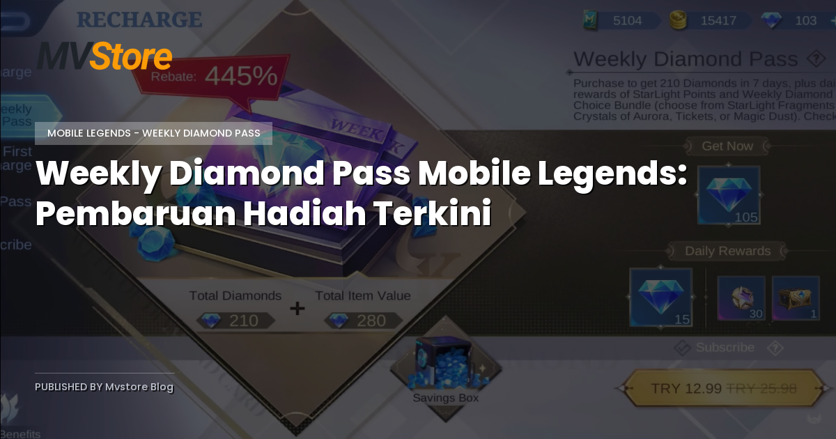 Weekly Diamond Pass Mobile Legends: Pembaruan Hadiah Terkini