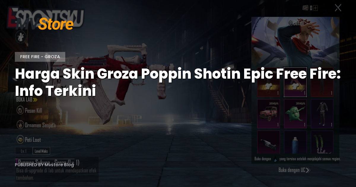 Harga Skin Groza Poppin Shotin Epic Free Fire: Info Terkini