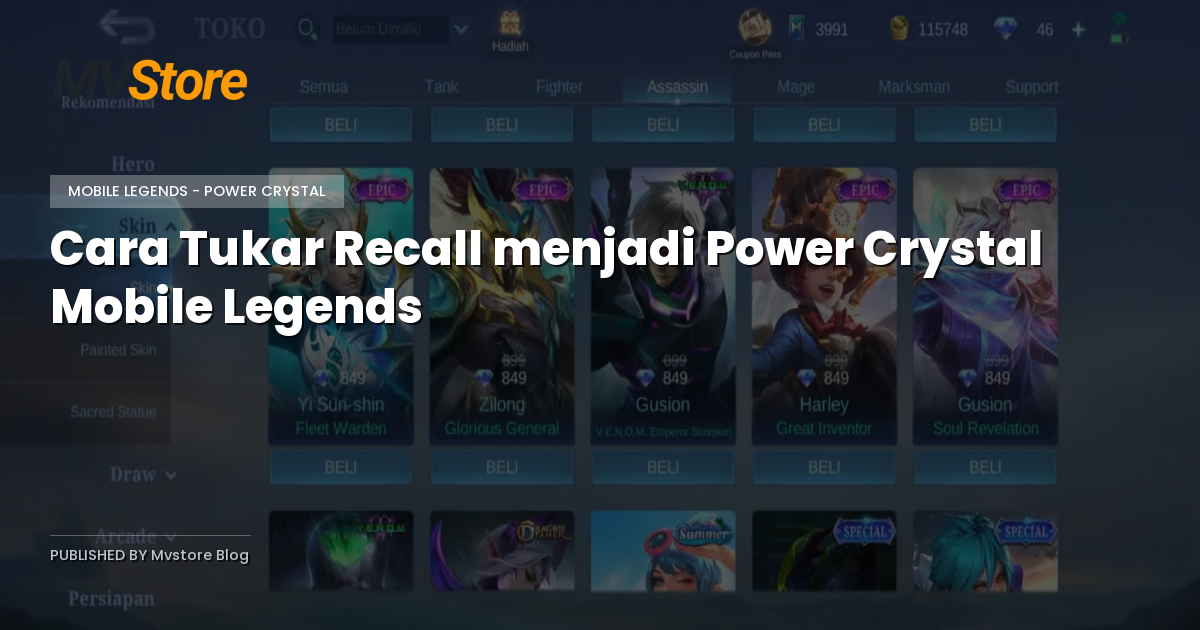 Cara Tukar Recall menjadi Power Crystal Mobile Legends