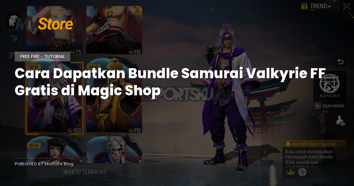 Cara Dapatkan Bundle Samurai Valkyrie FF Gratis di Magic Shop