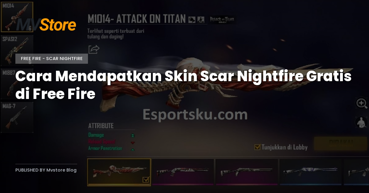 Cara Mendapatkan Skin Scar Nightfire Gratis di Free Fire