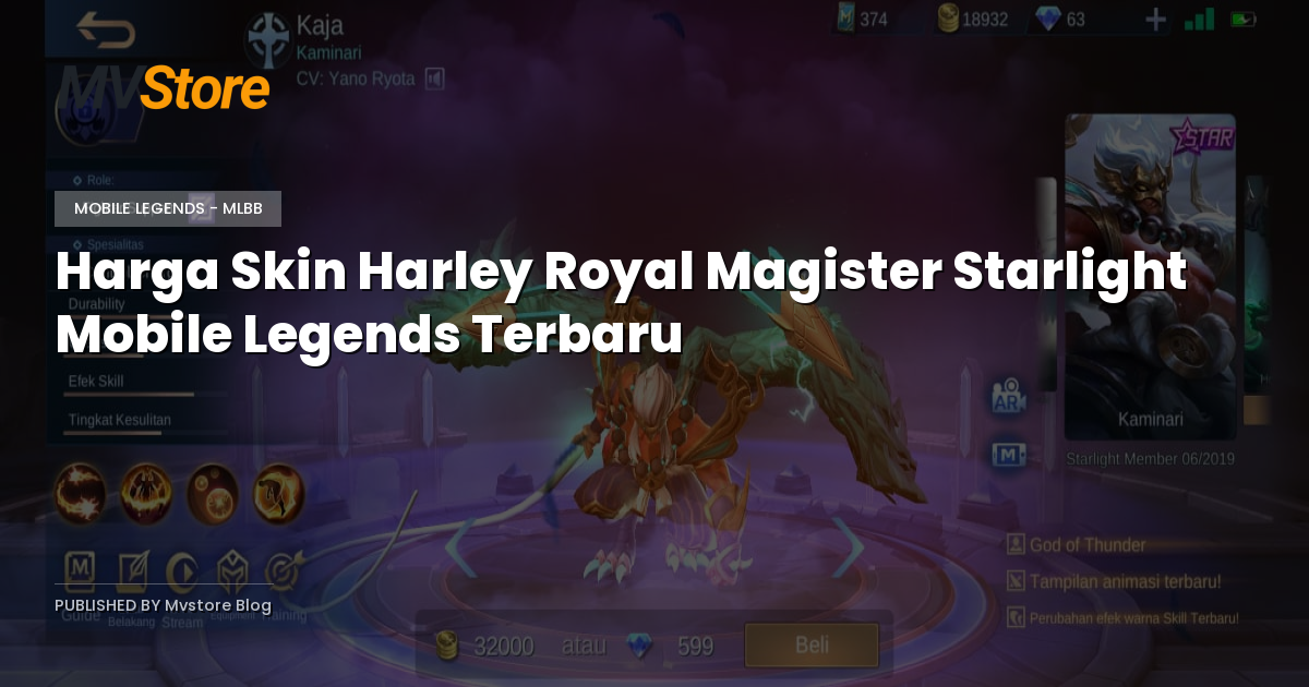 Harga Skin Harley Royal Magister Starlight Mobile Legends Terbaru