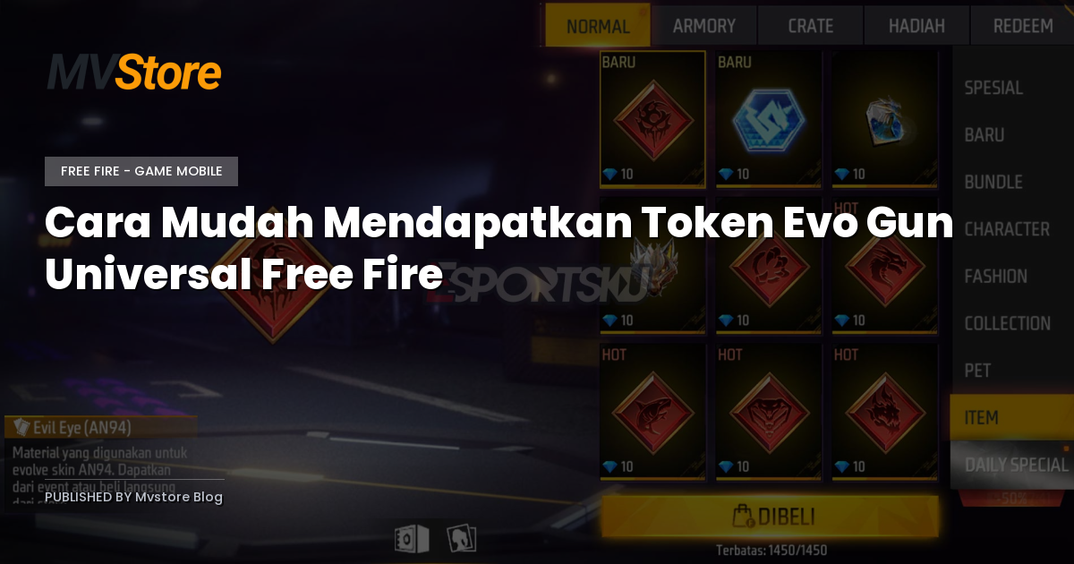 Cara Mudah Mendapatkan Token Evo Gun Universal Free Fire